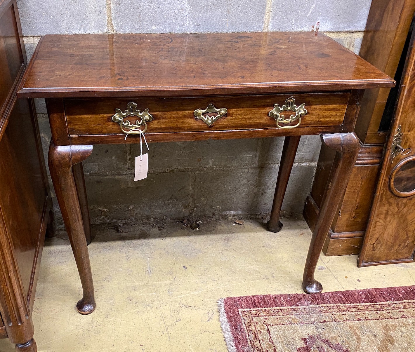 An 18th century rectangular mahogany side table, width 81cm, depth 41cm, height 71cm